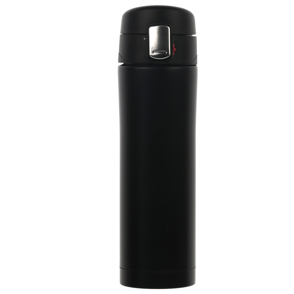 450 ml Basmalı Otomatik Kapaklı ve Kilitli Paslanmaz Çelik Termos