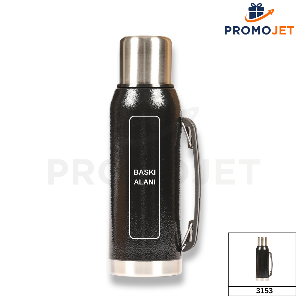 1000 ml (1 Litre) 24 Saat Isı Korumalı Dev Termos (Bardak Kapaklı)