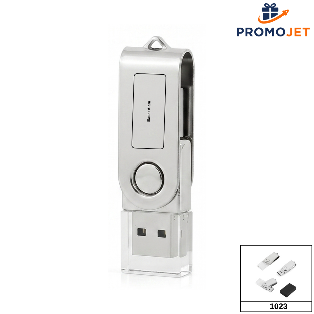 Döner Kapaklı Işıklı Kristal USB Bellek (16 GB)