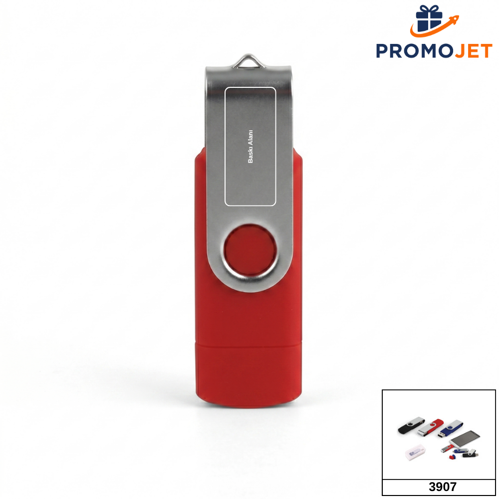 Döner Kapaklı ve Micro USB Girişli Otg USB Bellek (16 GB)