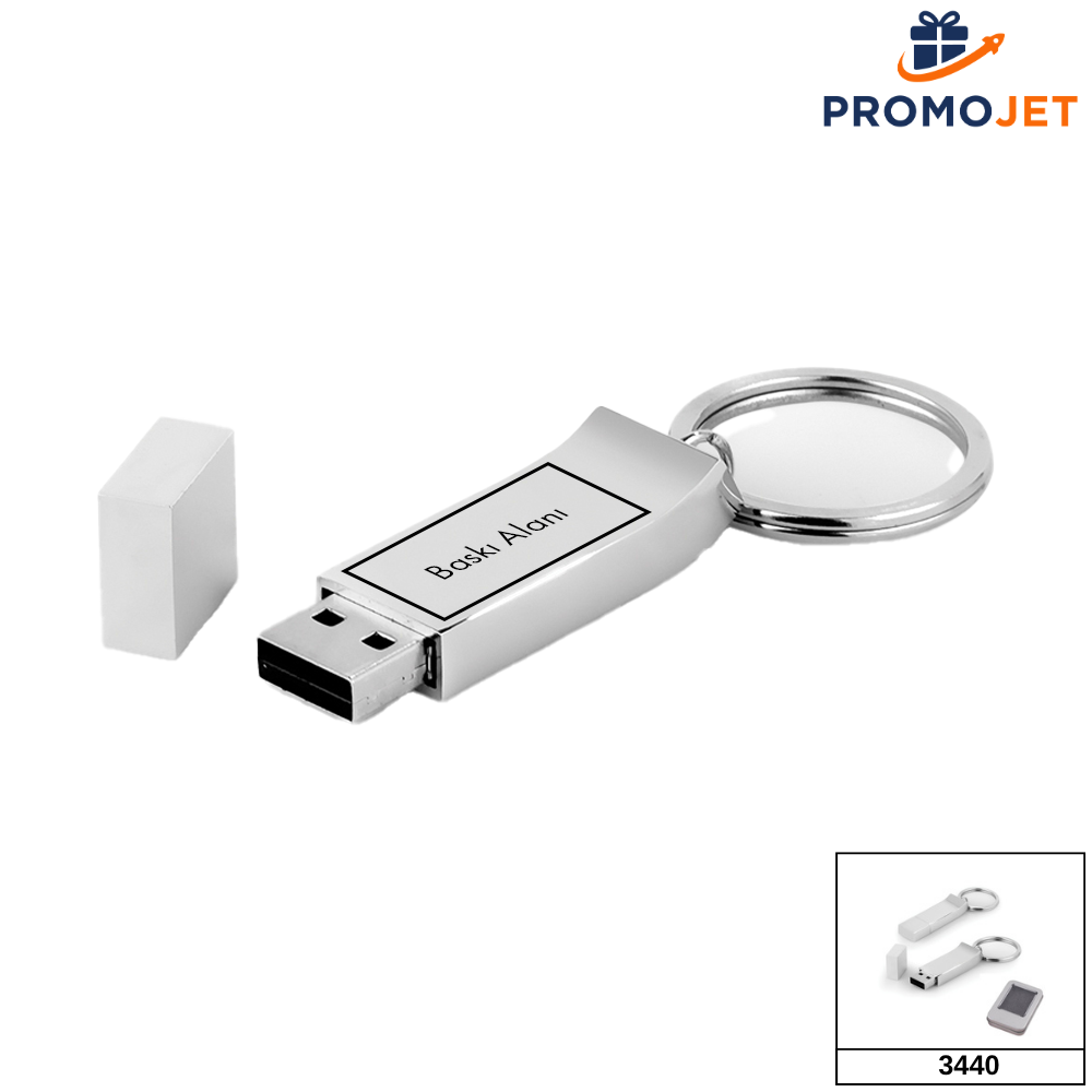Kavisli 8 GB Metal USB Bellek Anahtarlık