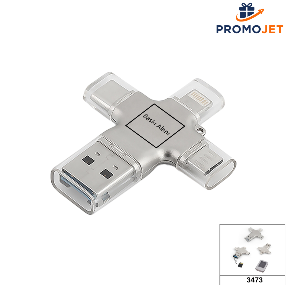 5-in-1 Çoklu Bağlantılı Akıllı VIP Metal 16 GB USB Bellek