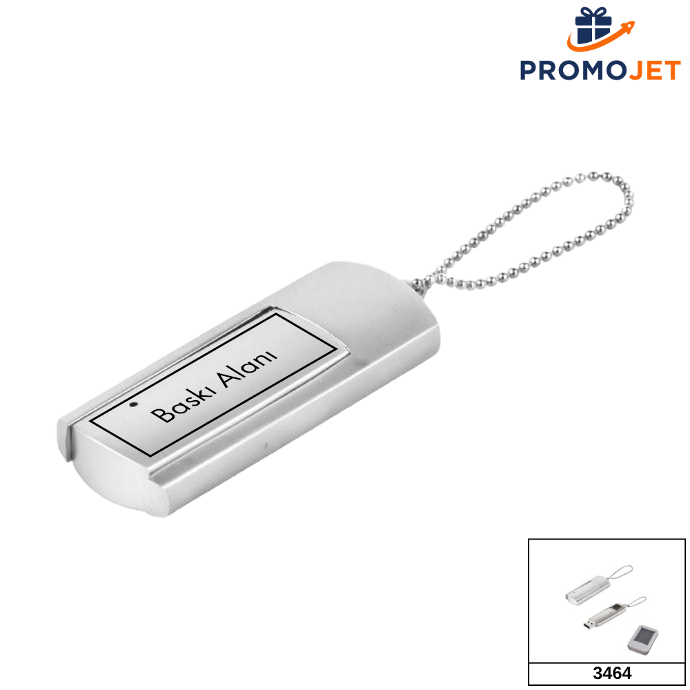 Kızaklı Mekanizmalı Metal 8 GB USB Bellek