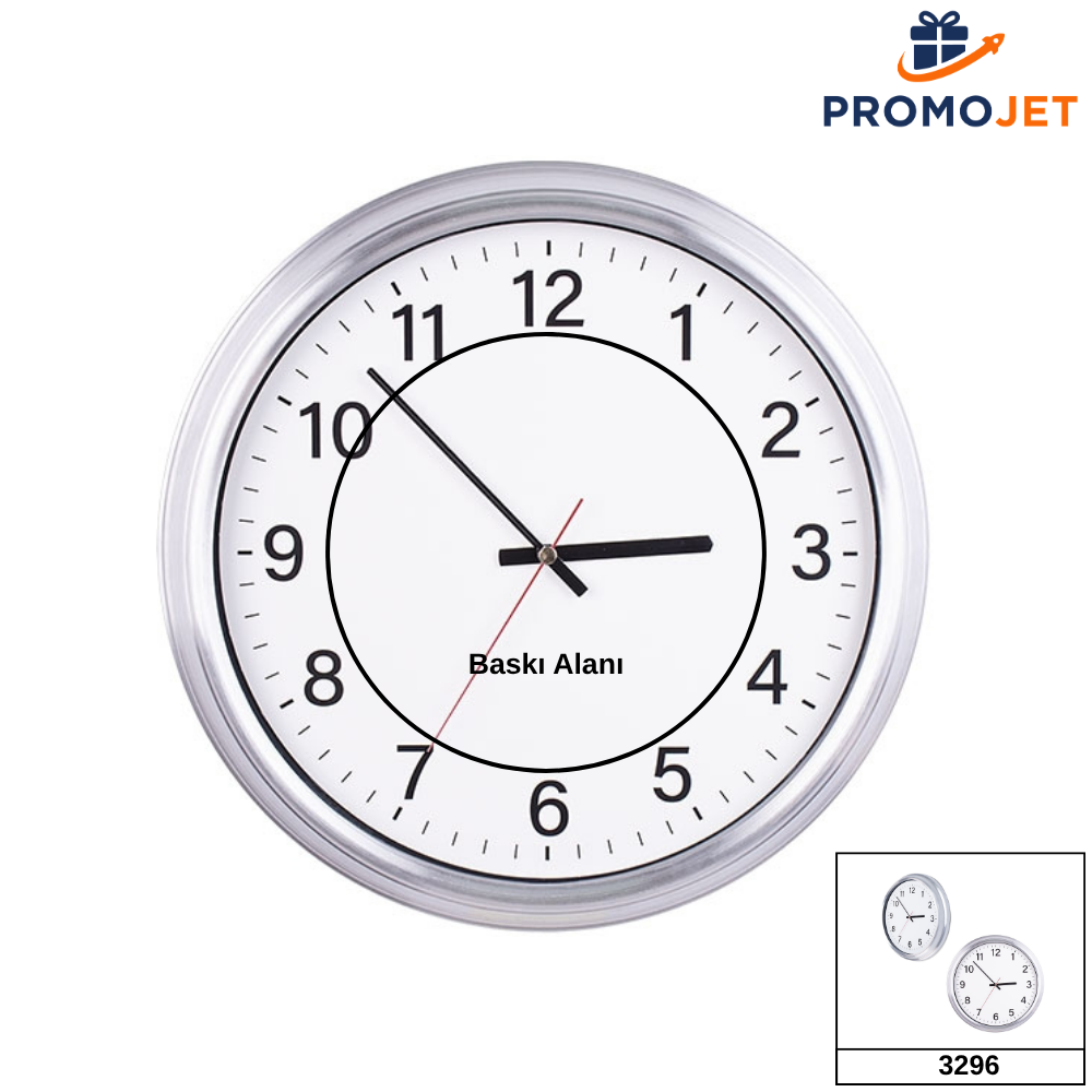 Alüminyum Kademeli Büyük Duvar Saati Ø 370 mm