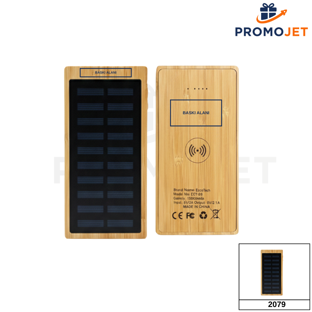 EccoTech 10.000 mAh Ekolojik Solar (Güneş Enerjili) Wireless Powerbank