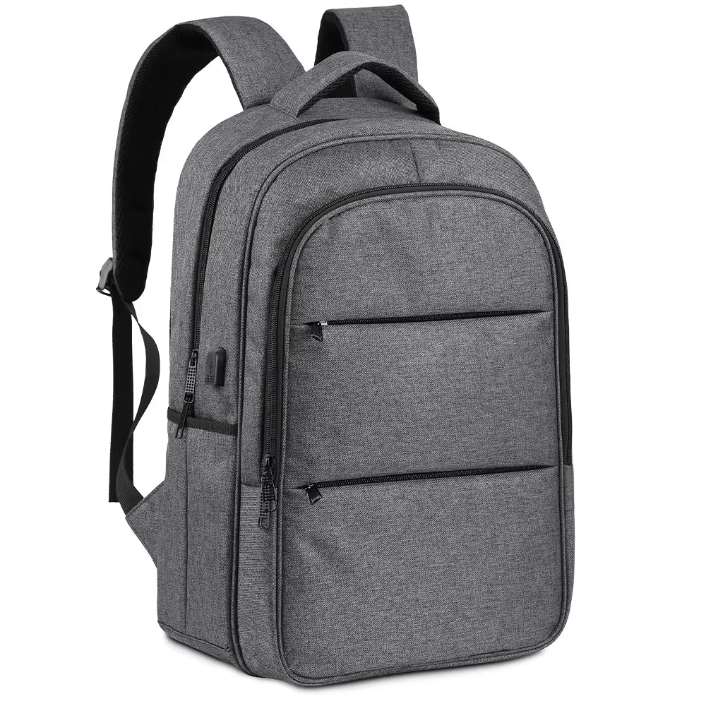 17 İnç Laptop Bölmeli Su Geçirmez Gri Sırt Çantası – Oxford Kumaş Ergonomik Promosyon Çantası