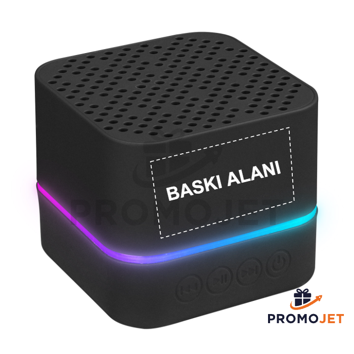 Siyah Bluetoothlu LED Işıklı Şarjlı Speaker