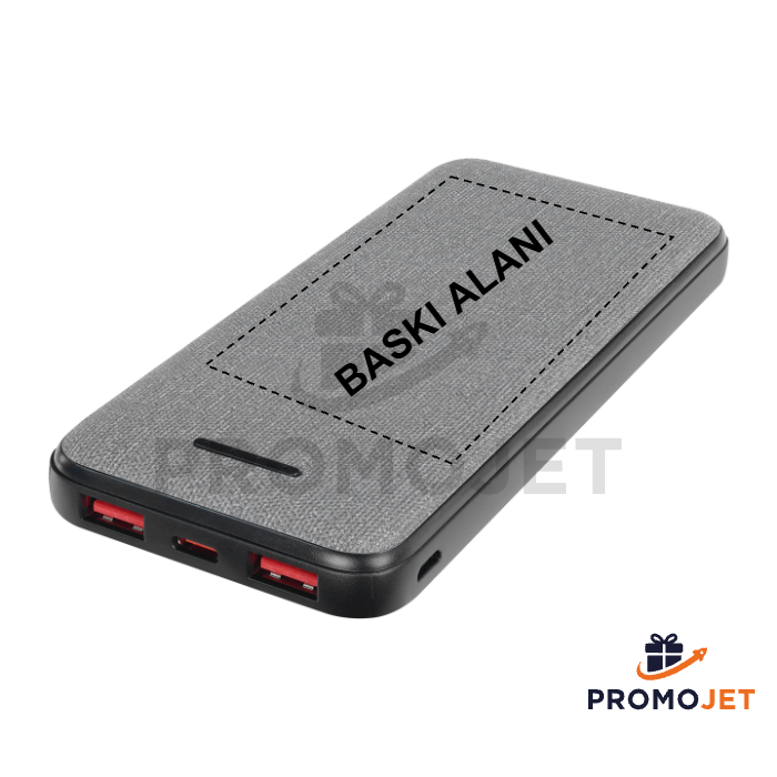 10.000 mAh Kumaş Desenli Hızlı Şarjlı Powerbank