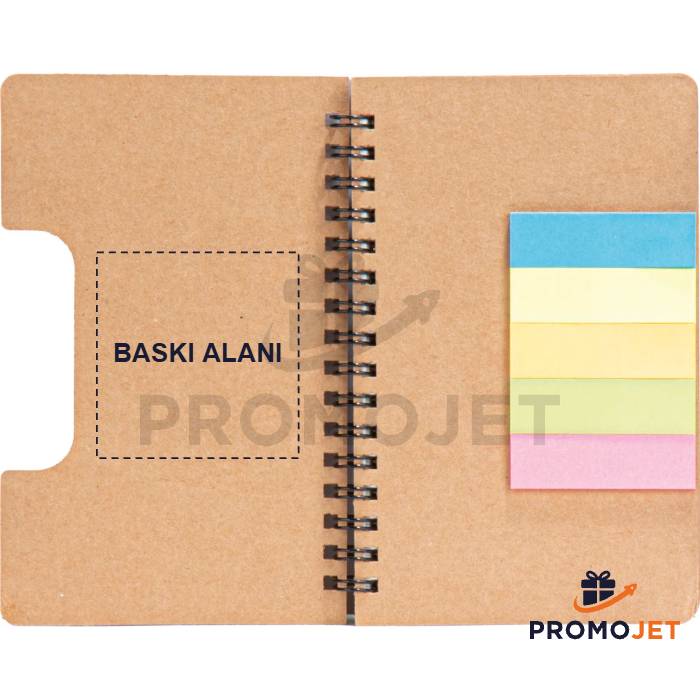 Kraft Kapaklı Spiralli Yapışkanlı Notluk 10x15 cm
