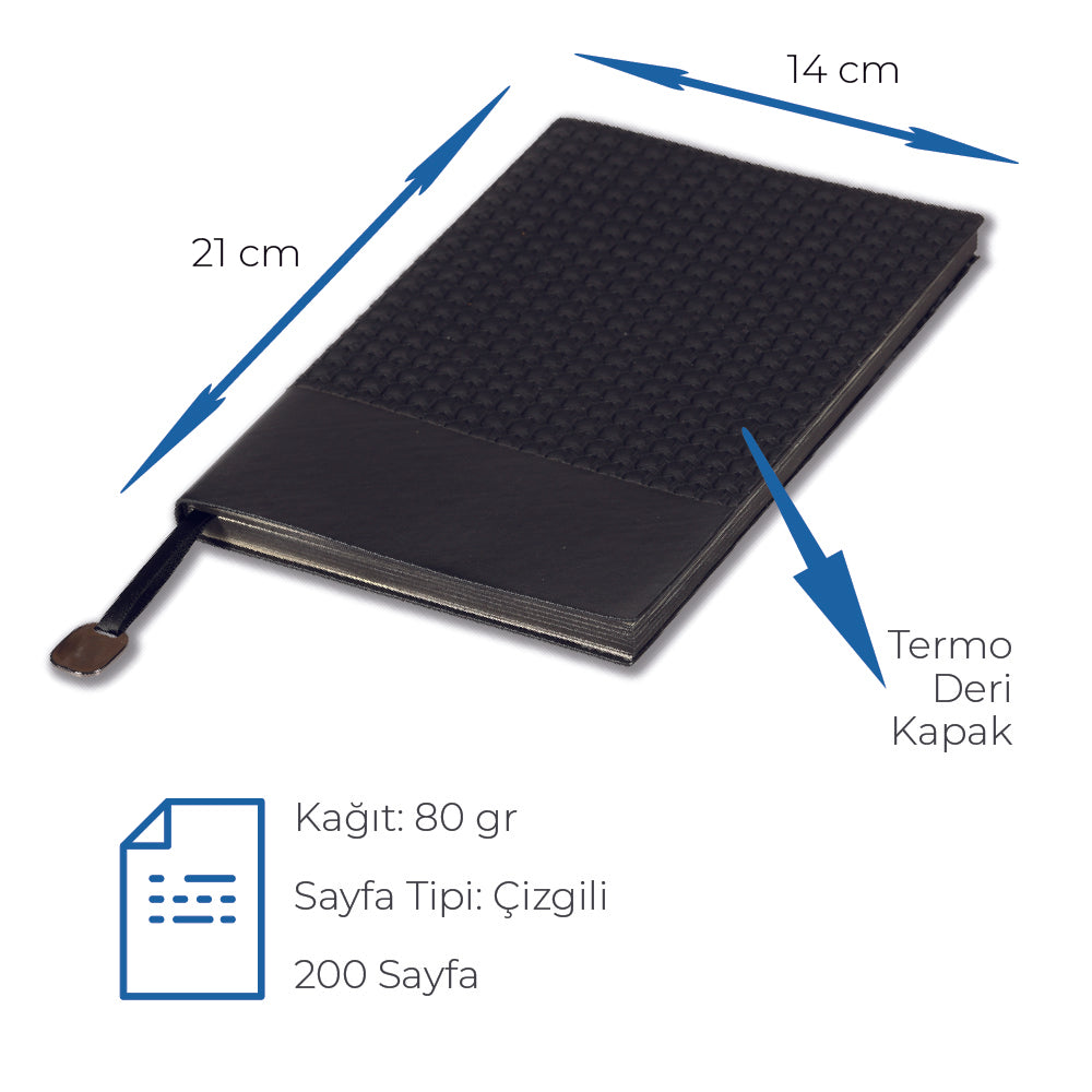 Termo Deri Kapaklı Kurumsal Defter (14 x 21 cm)
