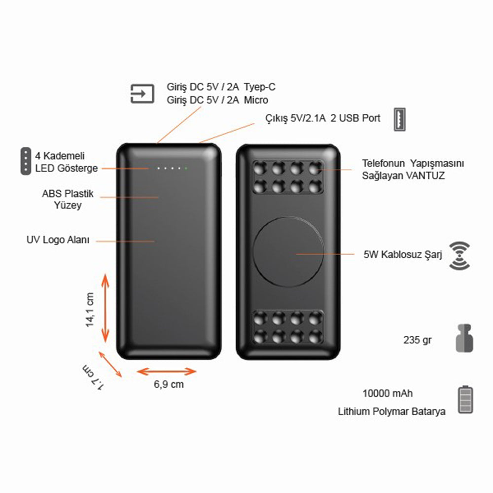 Wireless Powerbank 10000 mAh