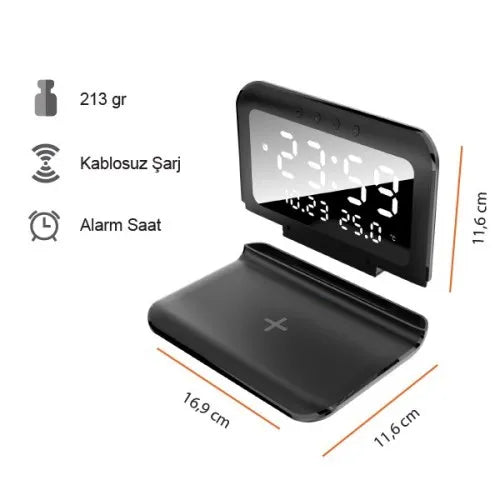 Kablosuz Şarj Cihazı (Masaüstü Saat-Alarm)
