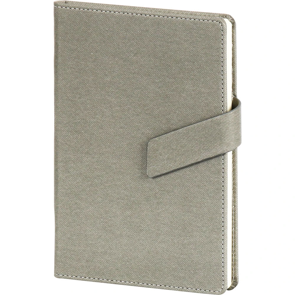 Keten Dokulu ve Mıknatıslı Deri Tokalı VIP Tarihsiz Defter (13 x 21 cm)