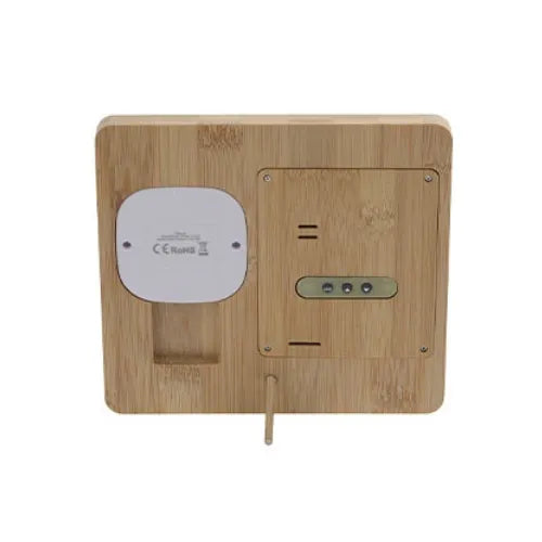 Masaüstü Bambu Saat Wireless Mobil Şarj Cihazı
