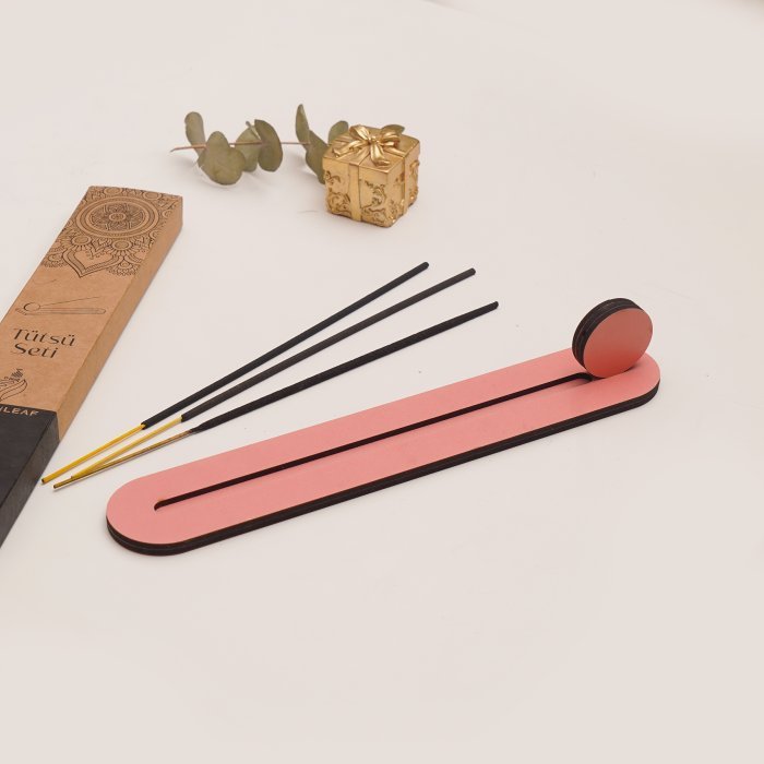 Ahşap MDF Tütsü Seti | 3 Adet Tütsü Çubuklu Dekoratif Tütsülük