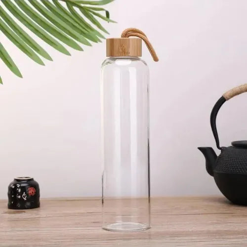 EccoTech 1000 ML Bambu Kapaklı Cam Matara