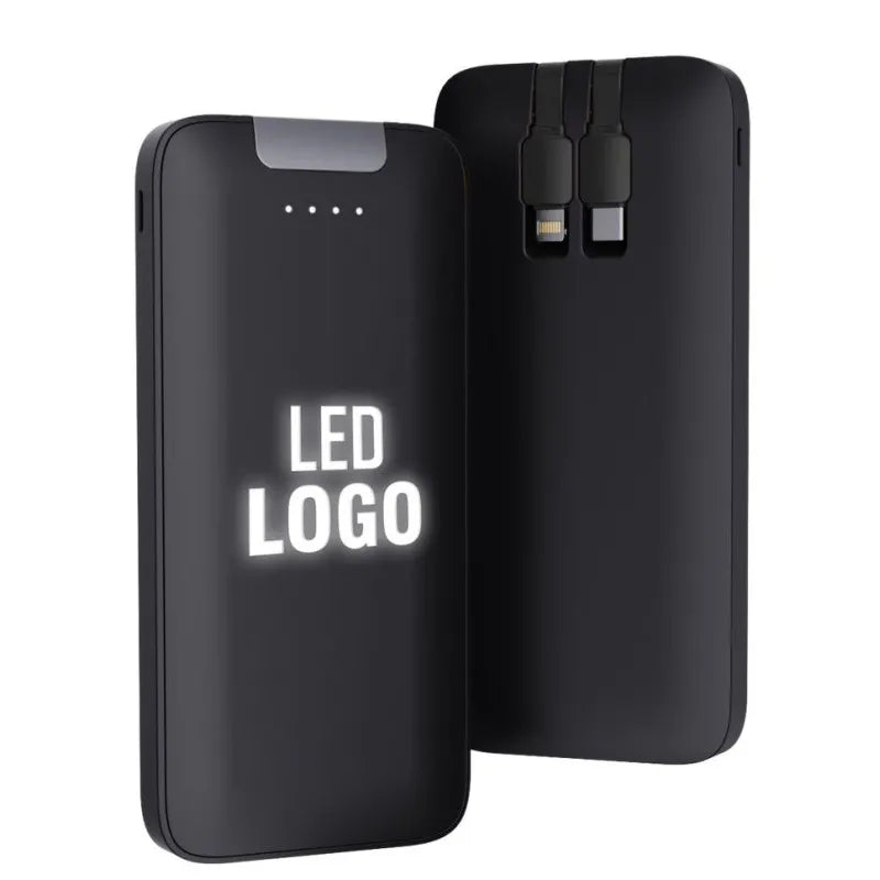 Işıklı Logo Dahili Kablolu Powerbank 10000 mAh