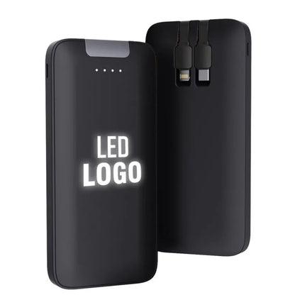 Işıklı Logo Dahili Kablolu Powerbank 10000 mAh