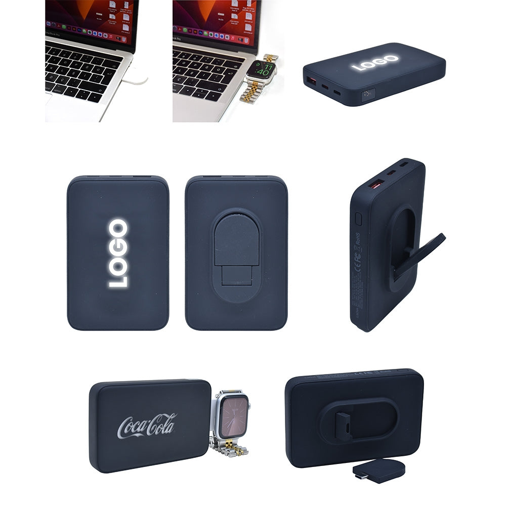 10.000 mAh Magsafe Destekli Işıklı Logo Özellikli Rubber Powerbank
