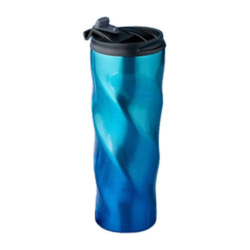 Burgu Gövdeli ve Kilitli Kapaklı Çelik Termos (500 ml)