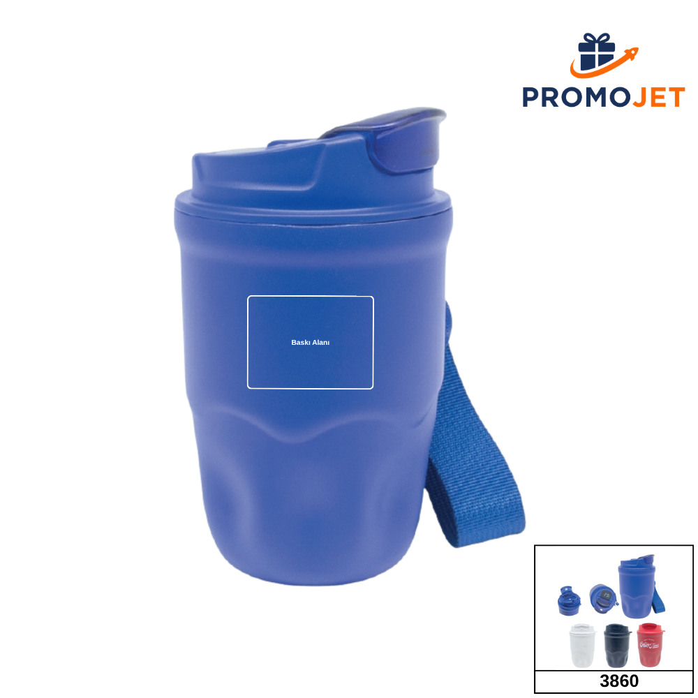 Dijital Sıcaklık Göstergeli ve El Dokuma Askılı Çelik Termos Mug (360 ml)