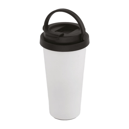 Konik Gövdeli ve Hareketli Kulplu Çelik Termos Mug (500 ml)