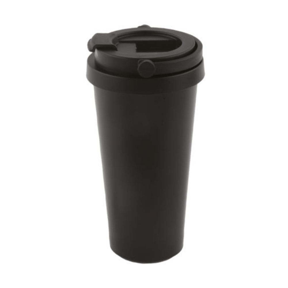 Konik Gövdeli ve Hareketli Kulplu Çelik Termos Mug (500 ml)