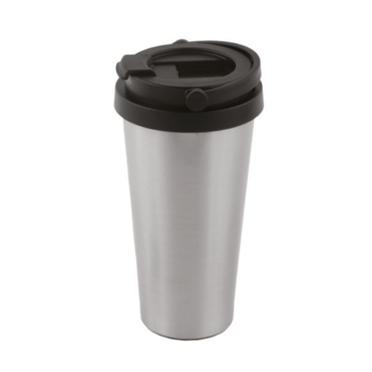 Konik Gövdeli ve Hareketli Kulplu Çelik Termos Mug (500 ml)