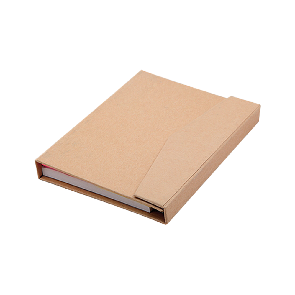 Geri Dönüşümlü Defter ve Notluk Seti – Kitap Tipi Sert Kapak ve Renkli Post-itli