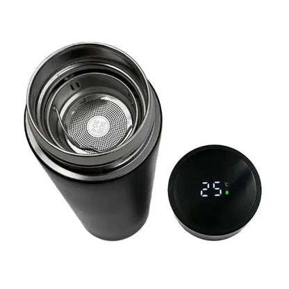 EccoTech 500 ML Siyah Renk Led Isı Göstergeli Çelik Termos