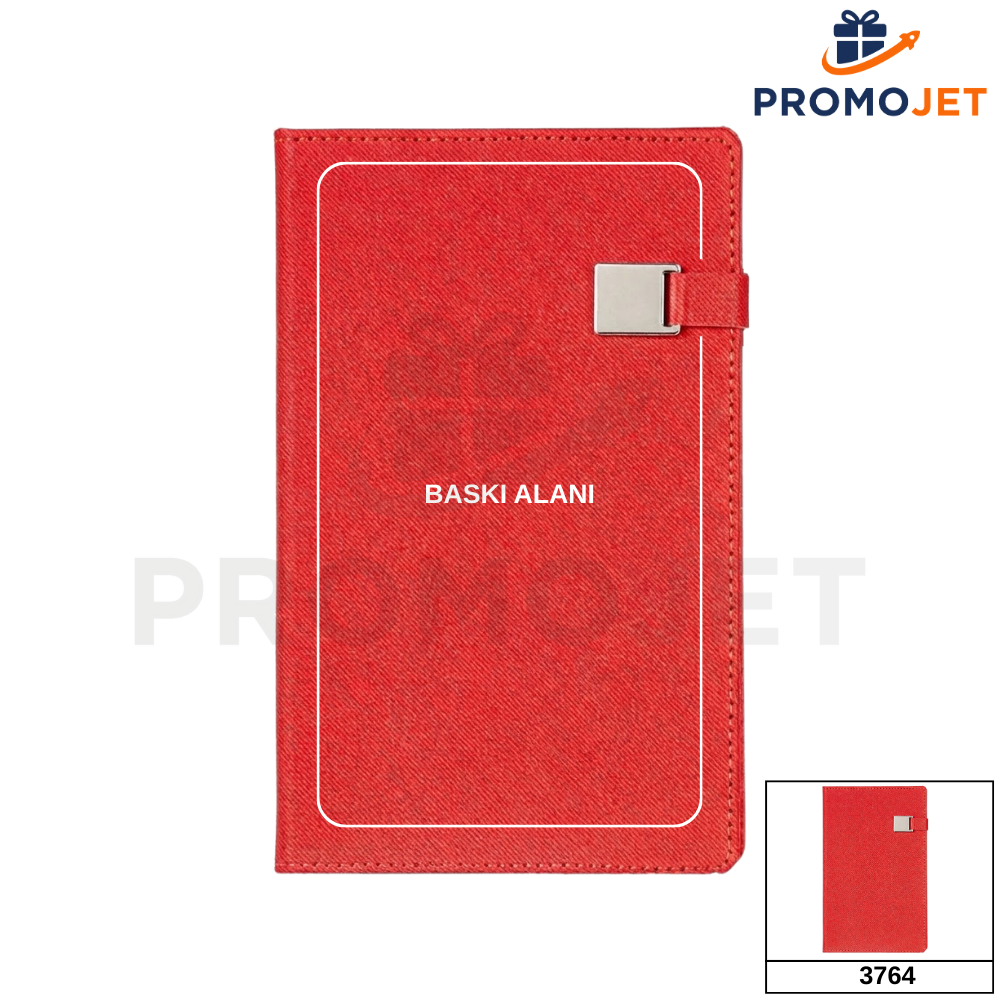 Tarihsiz Defter – Metal Tokalı ve Renkli Kenarlı (13 x 21 cm)