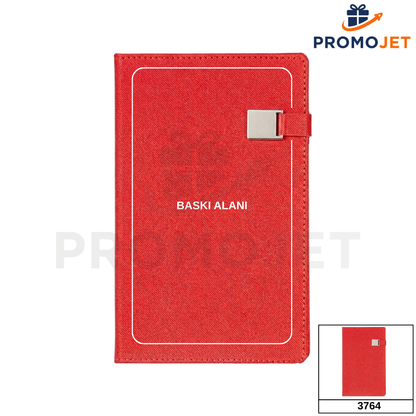 Tarihsiz Defter – Metal Tokalı ve Renkli Kenarlı (13 x 21 cm)