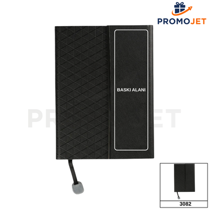 Mıknatıslı Kapaklı Termo Deri Defter (14 x 21 cm)