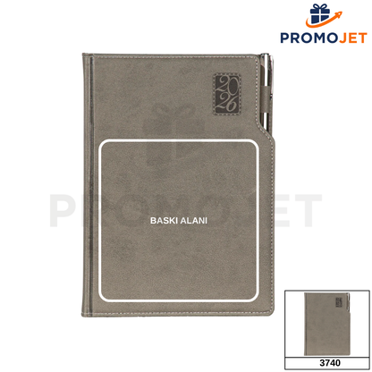 Tarihli Ajanda – Kalem Tutuculu ve Termo Deri (17 x 24 cm)