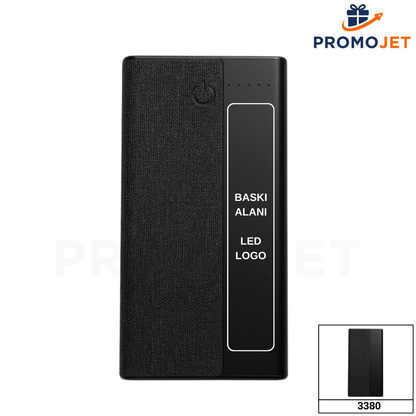 Işıklı Logo Baskılı 10.000 mAh Kablosuz (Wireless) Powerbank