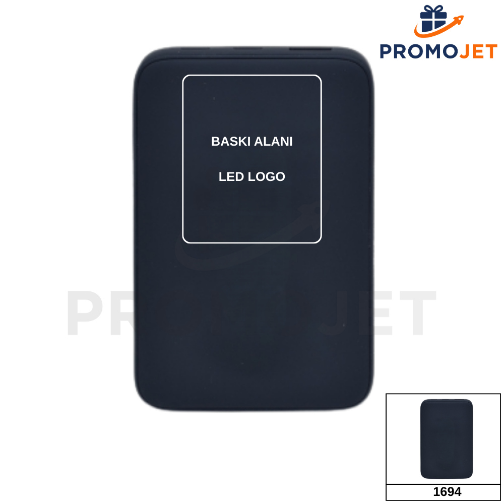 10.000 mAh MagSafe Uyumlu ve Işıklı Logo Baskılı Dijital Powerbank