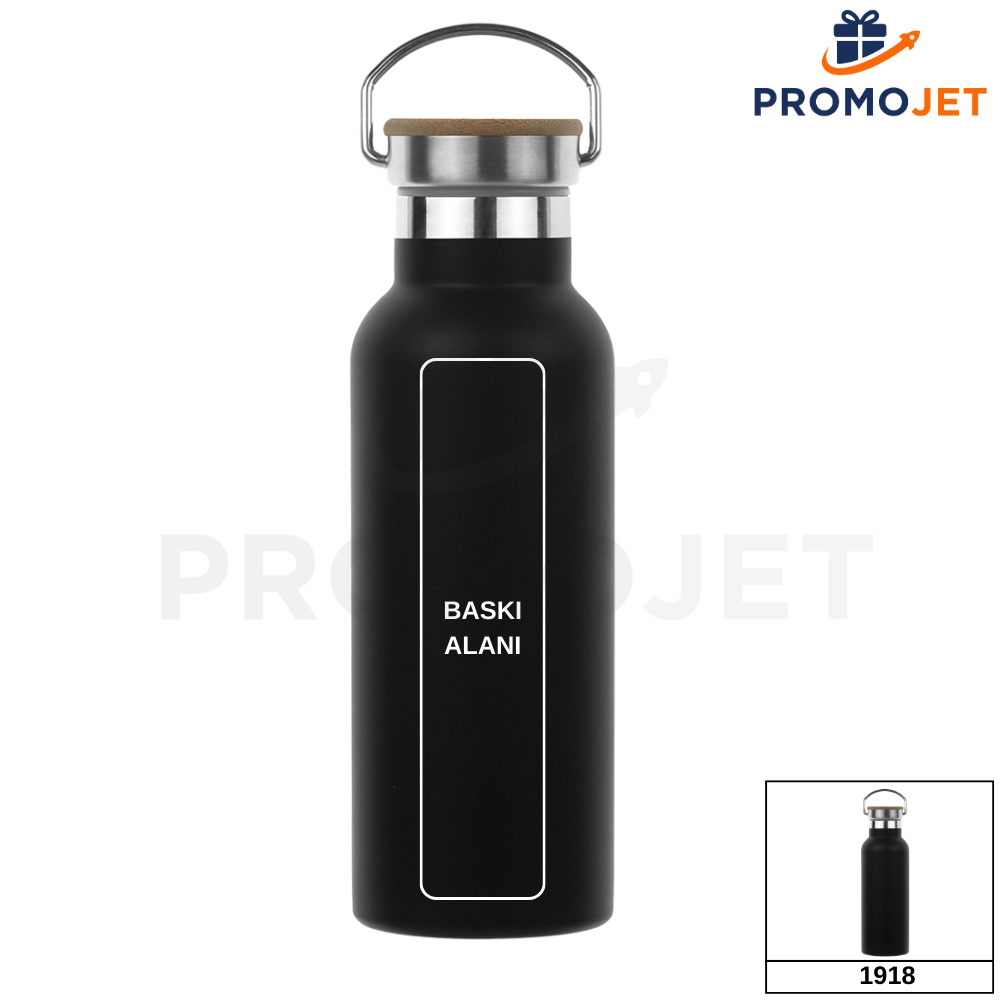 Bambu Kapaklı 500 ml Paslanmaz Çelik Termos