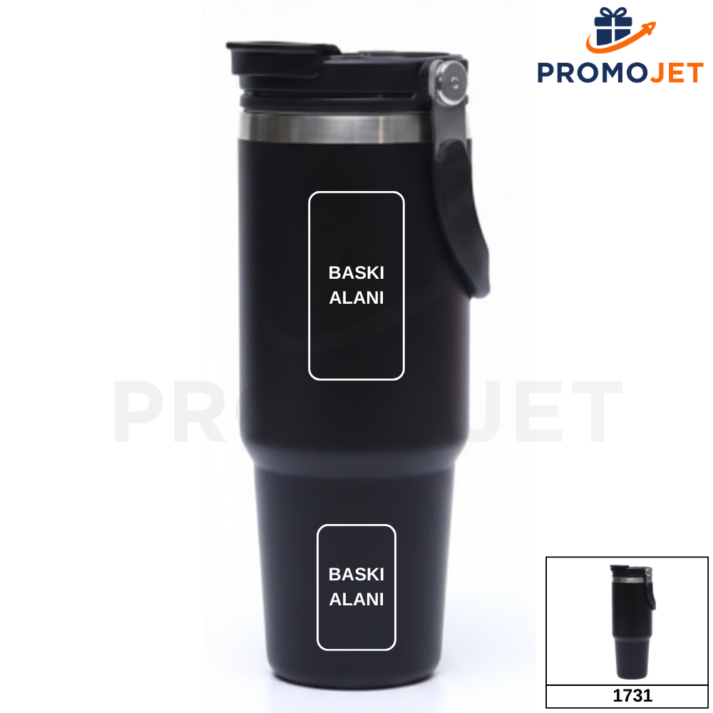 888 ml (30 OZ) Katlanır Kulplu Paslanmaz Çelik Termos Bardak