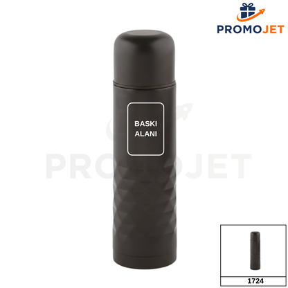 500 ml Kendinden Bardaklı Paslanmaz Çelik Termos (İç-Dış Çelik)