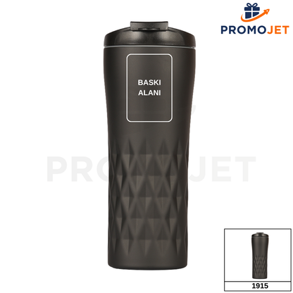 450 ml Diamond Desenli Çift Duvarlı Paslanmaz Çelik Termos Bardak