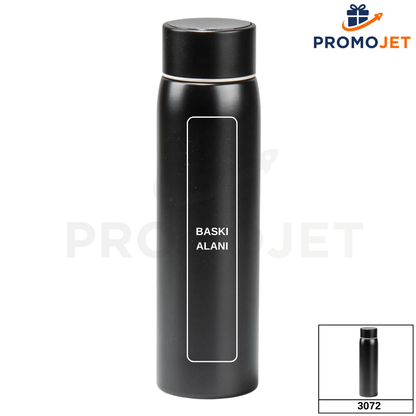400 ml Siyah Paslanmaz Çelik Termos (Mat Gövde ve Şık Tasarım)