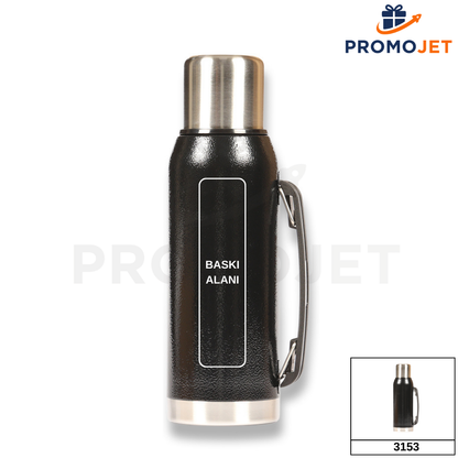 1000 ml (1 Litre) 24 Saat Isı Korumalı Dev Termos (Bardak Kapaklı)