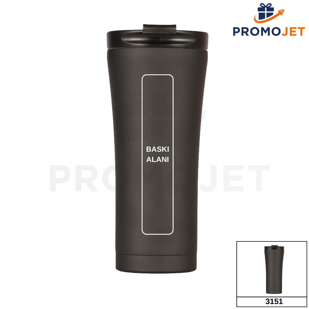 500 ml Kaydırmaz Tabanlı Çift Duvarlı Paslanmaz Çelik Termos Bardak