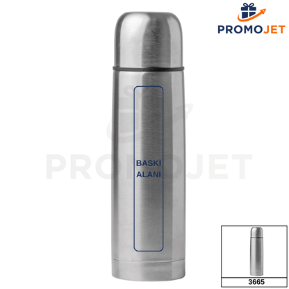 750 ml Paslanmaz Çelik Çift Duvarlı Vakumlu Termos (304 Çelik)