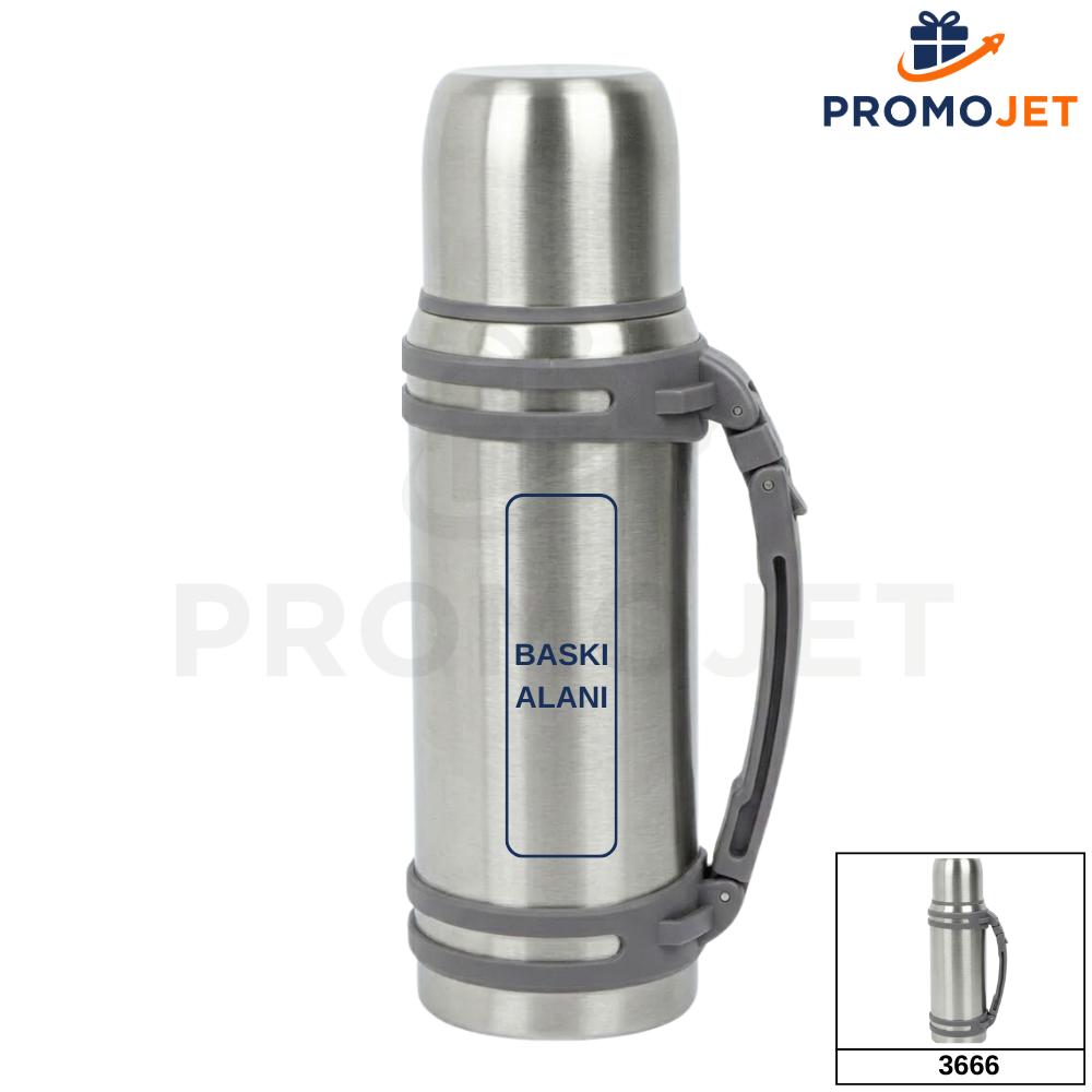 1300 ml Kilitli Kapaklı Dev Çelik Termos