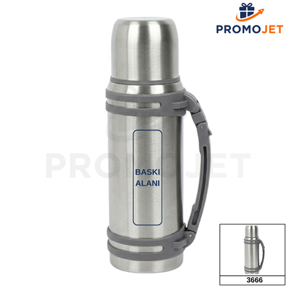 1300 ml Kilitli Kapaklı Dev Çelik Termos