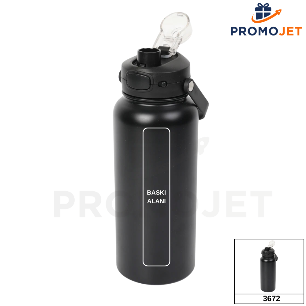 1000 ml (1 Litre) Kilitli Kapaklı Sızdırmaz Çelik Termos