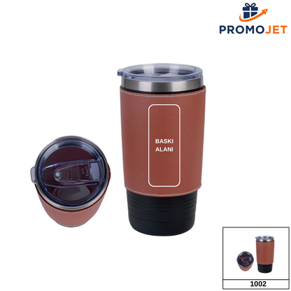 Termos Bardak – Şık PU Kaplama ve Geniş Hacim (590 ml)