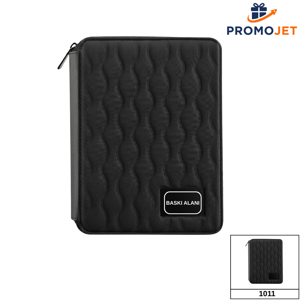 Fermuarlı ve Kapitone Kumaş Dokulu Işıklı MagSafe Powerbankli Ajanda (5000 mAh