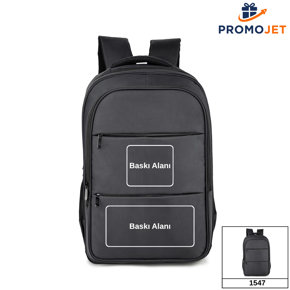 17 İnç Laptop Bölmeli Su Geçirmez Gri Sırt Çantası – Oxford Kumaş Ergonomik Promosyon Çantası